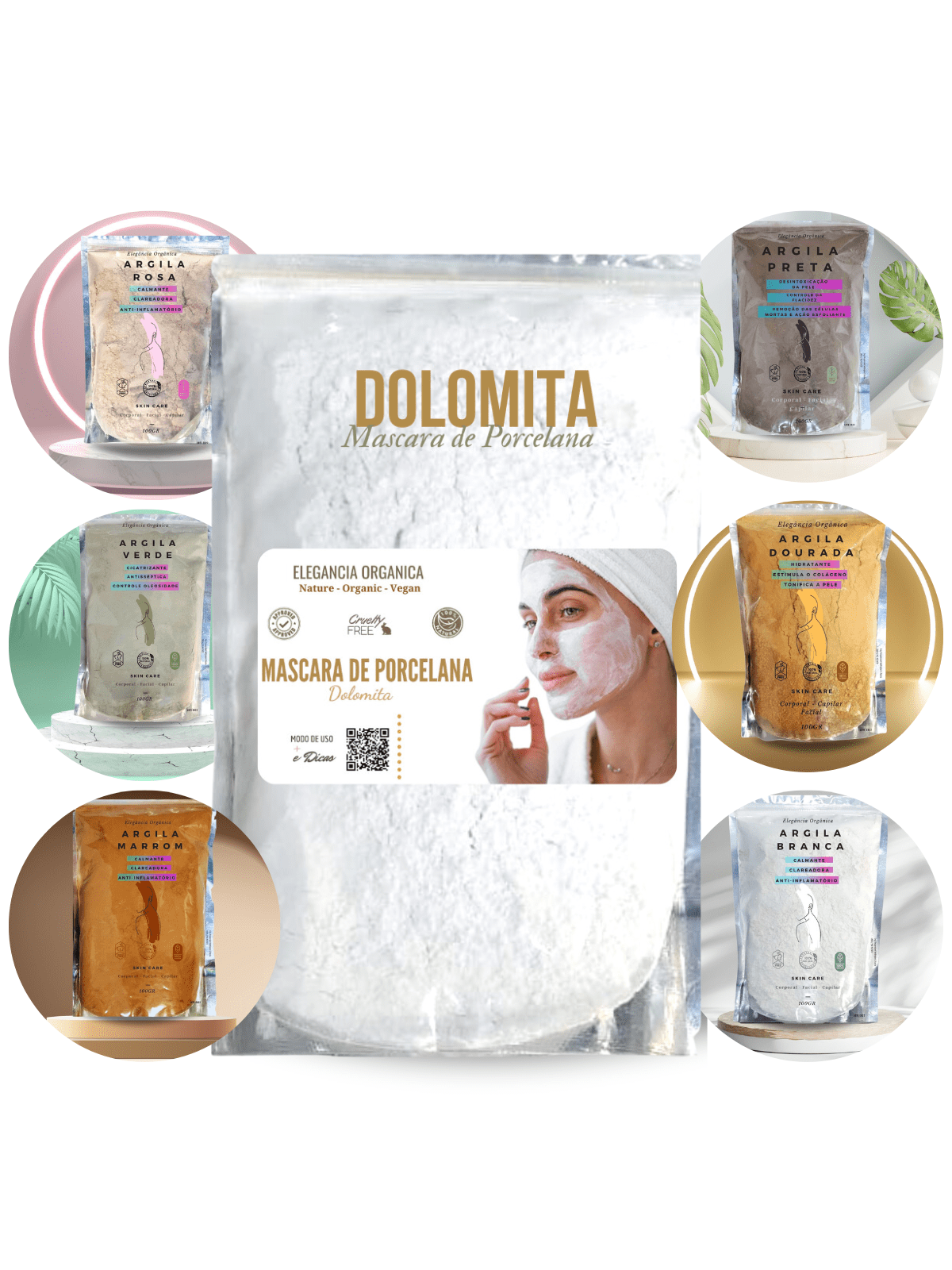 Skin Care Dolomita + Argila 100% Pura Natural