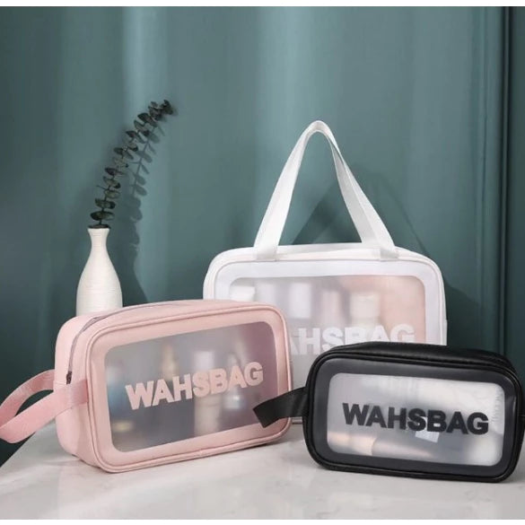 Kit 3 Bolsa Necessaire Maquiagem Transparente WashBag a prova de água